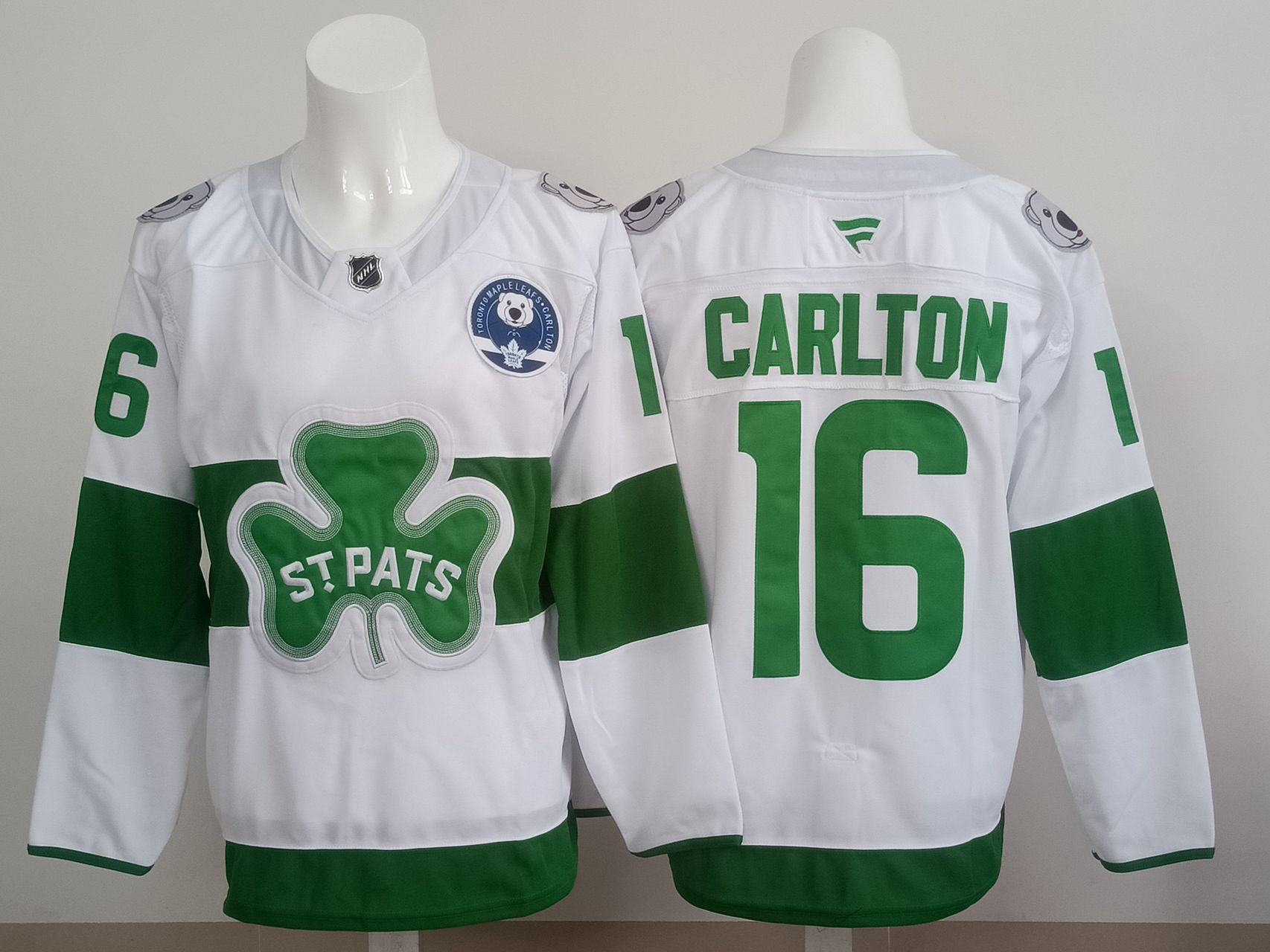 Men 2025 Toronto Maple Leafs #16 Carlton White green NHL Jersey style 01